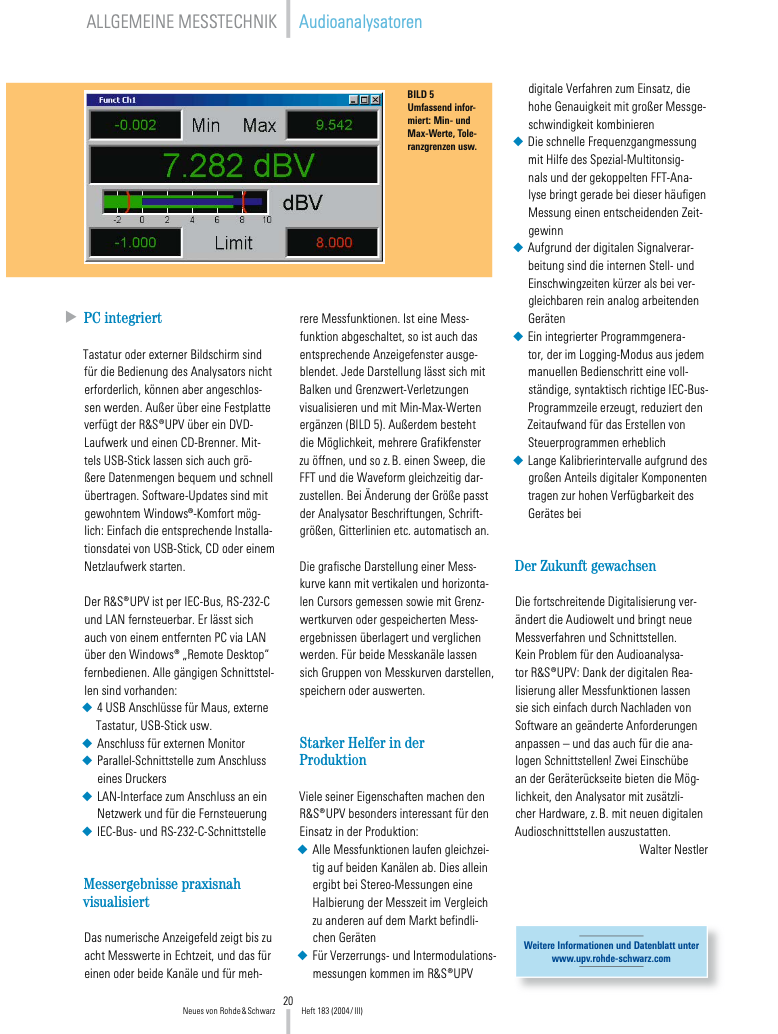Burosch RS UPV Die Referenz in der Audioanalyse 5