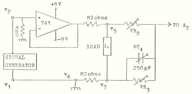 circuit of 741 amplifier used in tests