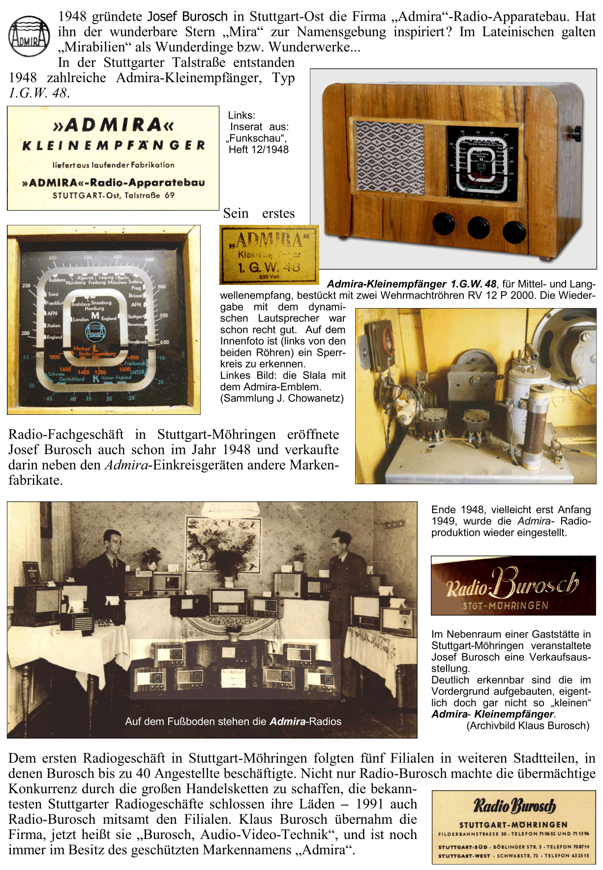 admira radio burosch 1948A