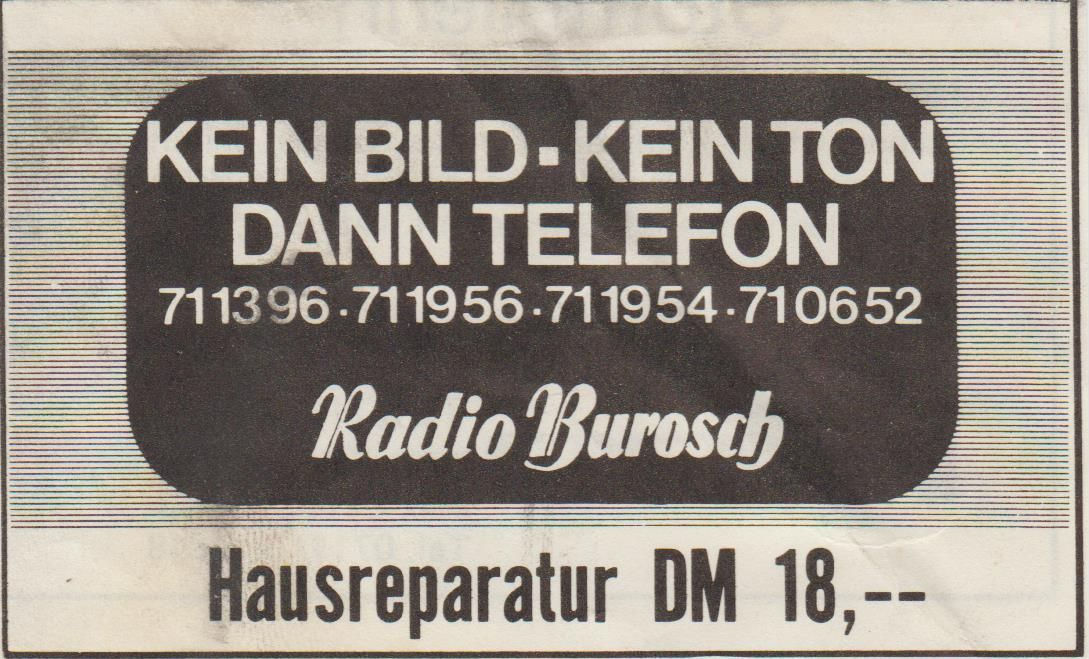 kein Bild kein Ton dann Telefon Burosch Stuttgart