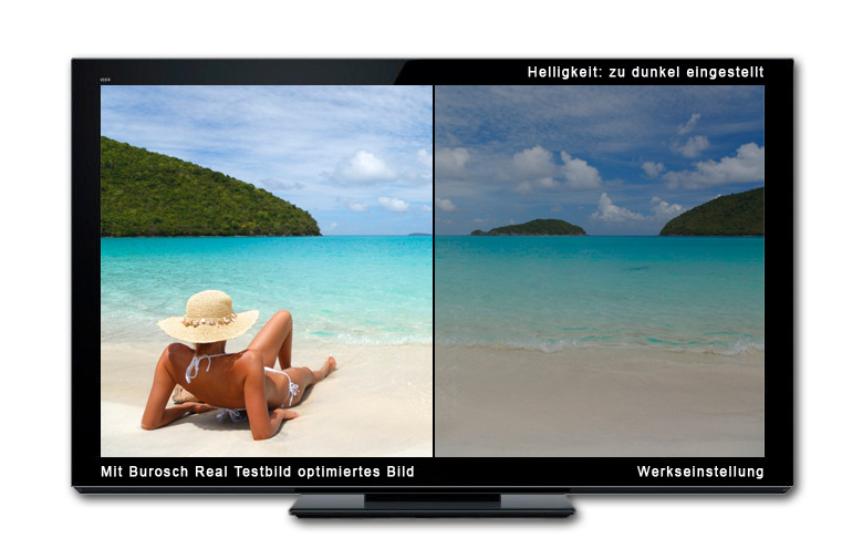 Basis TV Testbild Helligkeit für die korrekte TV Menüeinstellung