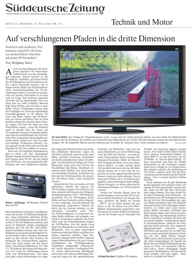 3D-Technik Süddeutsche Zeitung