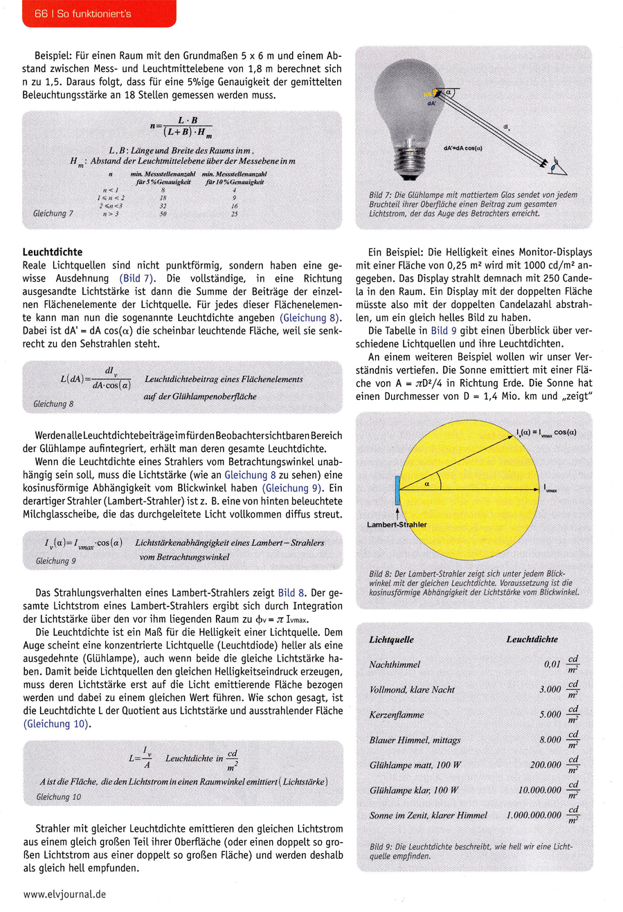 ELV Journal: Vom Licht zur Beleuchtung / Teil 1