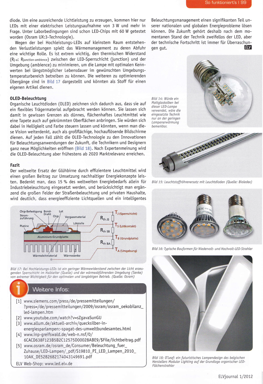 ELV Journal: Vom Licht zur Beleuchtung / Teil 3
